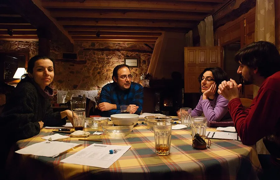 Tabletop dice scene